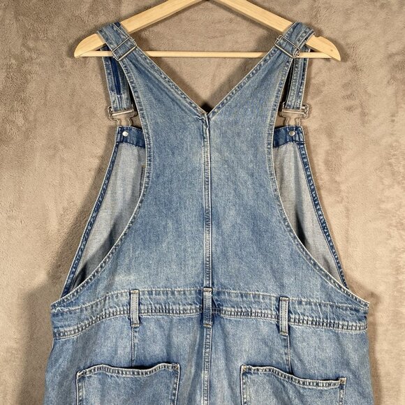 Gap Loose Bib Overalls Women’s XL Light Destroy Relaxed Fit Denim 100% Cotton - Picture 10 of 16